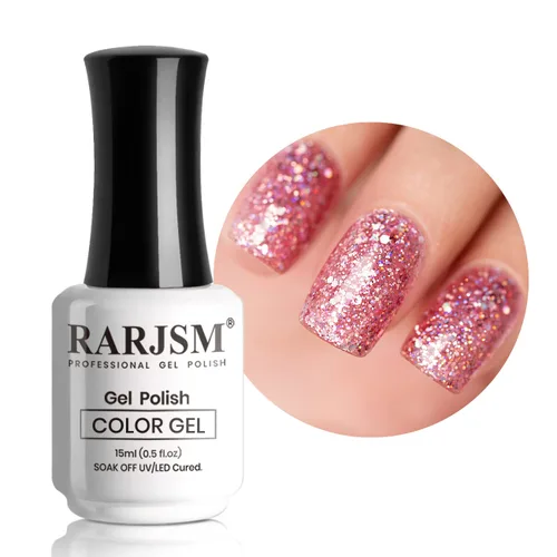 Vista 27 de RARJSM Esmalte de uñas de gel con purpurina de nieve, diamante brillante, gel de uñas de color blanco lechoso con pigmentos plateados y brillantes