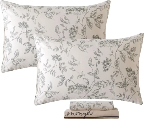 Vista 13 de FADFAY Juego de sábanas de percal de algodón cepillado con bolsillo profundo, sábana bajera ajustable de lujo con estampado floral de caléndula