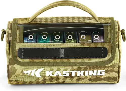 Vista 13 de KastKing BaitSpace Bolsa de gestión de línea, bolsa de almacenamiento de línea de pesca con nailon resistente al agua, ventana transparente, divisor