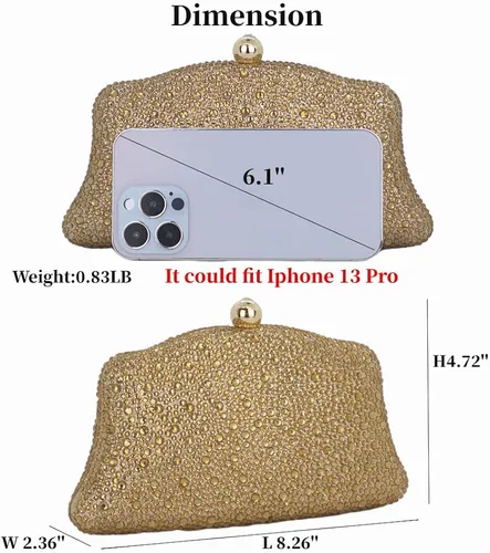 Vista 2 de Bolsa con purpurina para mujer, bolsos de noche con diamantes de imitación plateados, bolsos de diamantes para fiesta de bebé, Varios