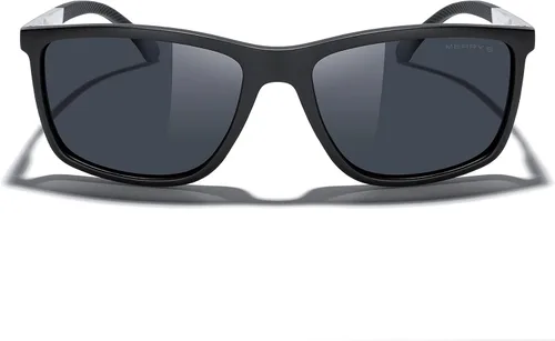 Vista 2 de MERRY'S Gafas de sol polarizadas rectángulo unisex para pesca que conduce el templo de aluminio S8658 del golf