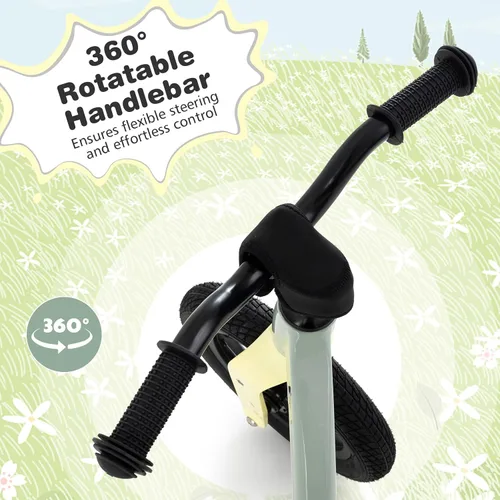 Vista 13 de BABY JOY Bicicleta de equilibrio de 12 pulgadas, marco de aleación de magnesio con asiento ajustable, manubrio giratorio de 360° y neumáticos