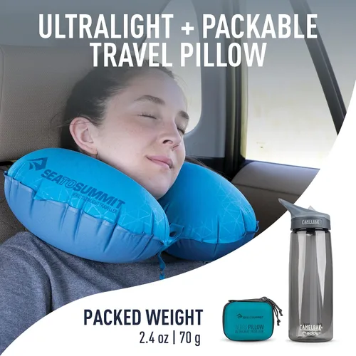 Vista 2 de Sea to Summit Aeros Ultralight Traveler - Almohada inflable para el cuello, color aguamarina