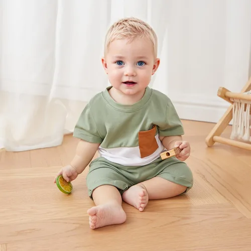 Vista 78 de Conjunto de camiseta de manga corta para bebé niño y niña, camiseta de manga corta, pantalones cortos casuales, ropa para recién nacidos, 6, 12, 18
