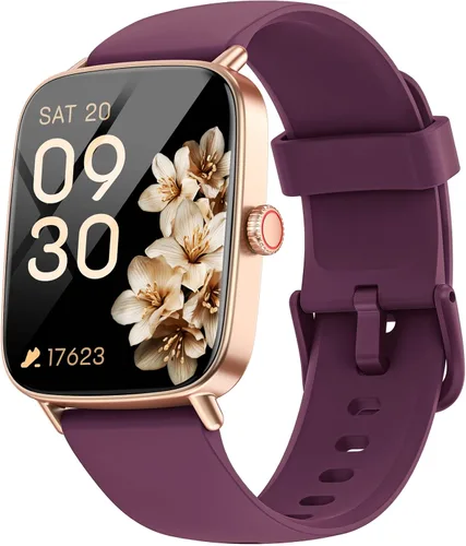 Vista 11 de Reloj inteligente para mujer, reloj inteligente HD de 1.85 pulgadas, compatible con iPhone/Samsung/Android (respuesta/hacer llamadas), más de 100