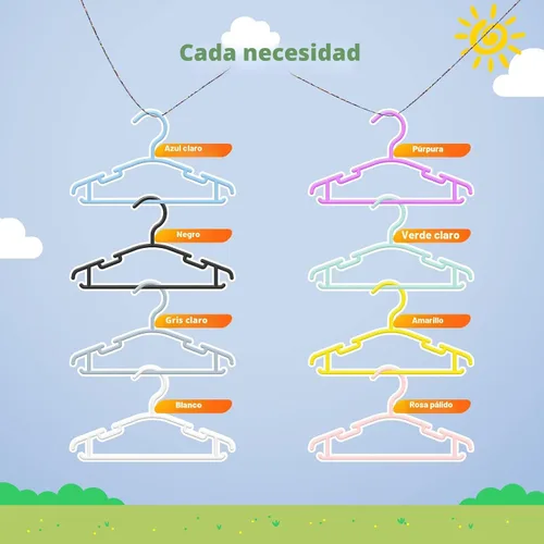Vista 2 de Perchas para bebé, paquete de 60 perchas de plástico para niños pequeños, niños, guardería, ropa recién nacida, organización de armario, color blanco