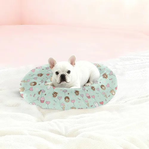 Vista 2 de Pet Dog Bed Calming Anti Anxiety Fluffy Cat Cave Bed for Extra Small Size Pets Supplies XS Cute Animals with Sweets