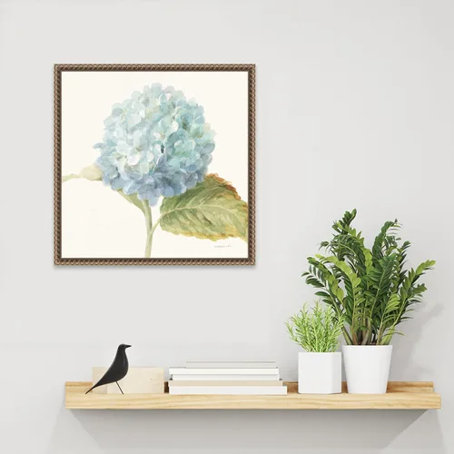 Vista 6 de Amanti Art Lienzo enmarcado para pared, 16 x 16 pulgadas, saco floral V cultivo de hortensia azul por Danhui Nai, lienzo enmarcado para pared, obras