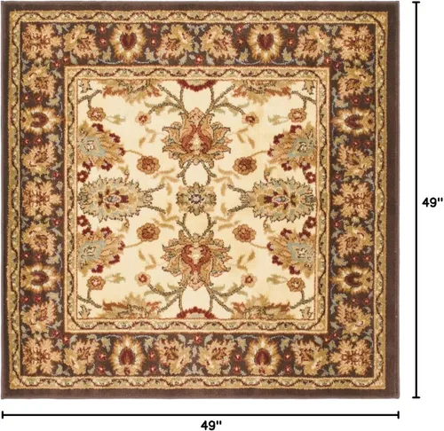 Vista 2 de Unique Loom - Colección Voyage - Alfombra redonda tradicional oriental, marrón, Polipropileno, Crema/ marrón