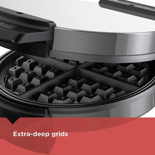 Vista 6 de BLACK+DECKER WMB500 - Máquina de gofres tradicional de estilo belga, acero inoxidable