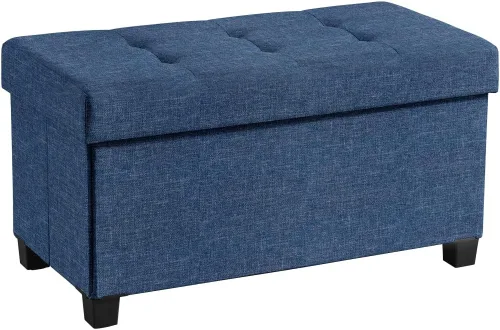 Vista 13 de Ornavo Home Banco otomano de almacenamiento grande de 30 pulgadas con patas Gris