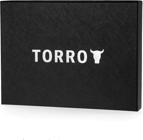 Vista 8 de TORRO Cartera de viaje - Organizador de viaje de cuero genuino con soporte para pasaporte y tarjetero desmontable, Negro, talla única , Contemporáneo