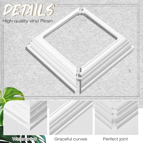 Vista 3 de Thyle 4 piezas de cubiertas de base de poste de vinilo verdaderas de 4x4 pulgadas, envolturas de columna para cubiertas de base de poste para porche