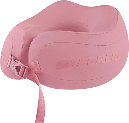 Vista 11 de Skechers Almohada cervical para viajar, almohada cervical de viaje de espuma viscoelástica para avión, almohada de viaje para dormir en vuelo Negro