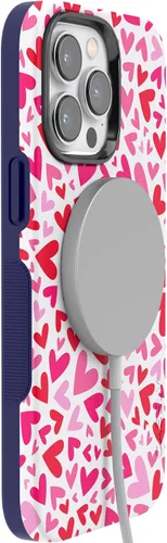 Vista 3 de Funda Casely para iPhone 14 Pro XOXO Corazones de Caramelo Compatible con MagSafe Diseño Protector Audaz