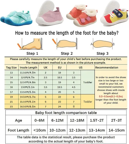 Vista 2 de DEBAIJIA - Zapatos para el bebé que camina por primera vez, 1-4 Años, Zapatos de Niño Zapatillas de Niño Infantil