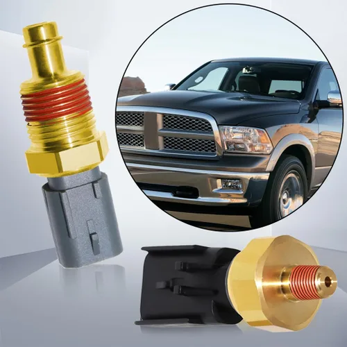 Vista 7 de 2 unids Sensor de presión de aceite Interruptor emisor Sensor de temperatura del refrigerante 5149062AA 5149077AB para Chrysler Aspen Pacifica Jeep