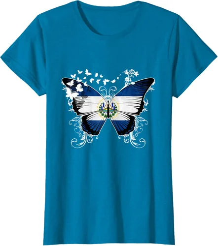 Vista 84 de Camiseta Salvadoreña Bandera El Salvador, Negro