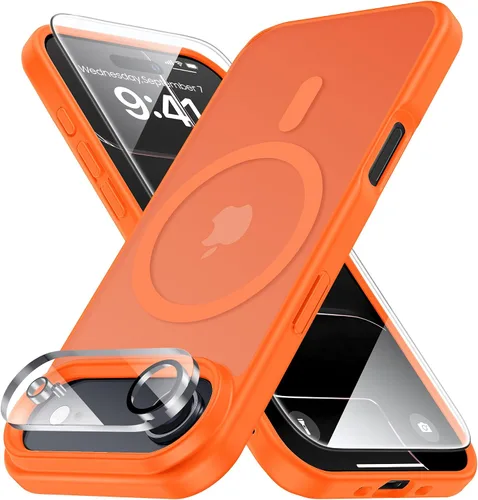 Vista 155 de Yriklso 3 en 1 Funda Magnética Fuerte para iPhone Air, 1X Protector de Pantalla + 1X Protector de Lente de Cámara, Cubierta Protectora a Prueba