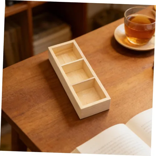 Vista 7 de DECHOUS Wooden 3 Compartment Tea Bag Holder Organizer for Countertop