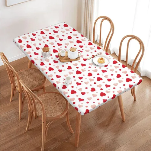 Vista 23 de Fiokroo Mantel con estampado a cuadros blancos y negros con borde elástico, mantel redondo de ajedrez, lavable, reutilizable, para cocina, comedor