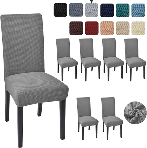 Vista 10 de Juego de 4 fundas para sillas de comedor y cocina, fundas para sillas de comedor, color negro