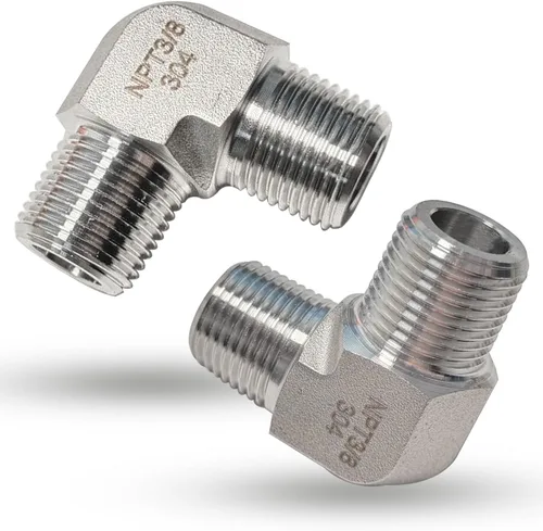 Vista 14 de 2 piezas de codo de calle de 90 grados, adaptador de codo de barra forjada de acero inoxidable 304, accesorios de tubería de alta resistencia