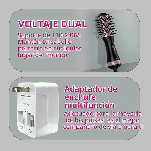 Vista 2 de Cepillo secador de pelo de viaje de doble voltaje DAN, voltaje dual automático 110V-240V Auto dual voltage *3-speed adjustment *360 Swivel Cord