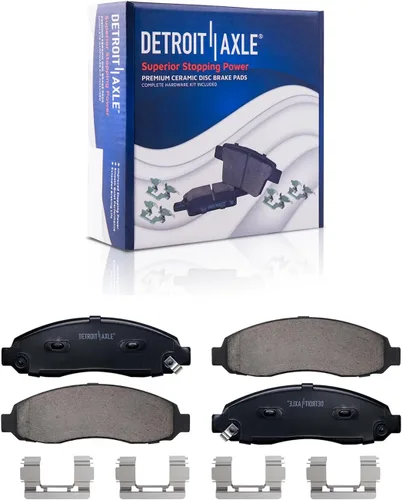 Vista 143 de Detroit Axle - Pastillas de Freno Delantero Izquierdo Reemplazo de Pinza de Disco para Dodge Ram 1500 Dakota Mitsubishi Raider - Juego de 3 piezas