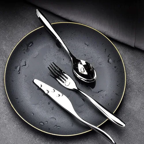 Vista 5 de 40-Piece Silverware Set for 8, Premium Food Grade Stainless Steel Flatware Sets, Mirror Polished Cutlery Set Includes Spoons Forks Knives