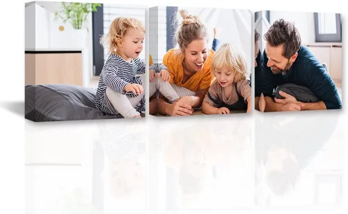 Vista 20 de DOARTDO Lienzo decorativo para pared, 3 paneles, impresiones en lienzo personalizadas con fotos familiares de tu boda, decoración del hogar listo