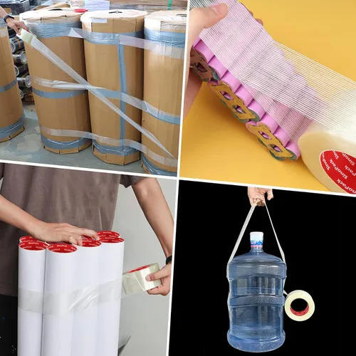 Vista 7 de Cinta de flejado de 5.5 mil x 1 pulgada x 50 yardas, cinta de flejado resistente de 1 pulgada, cinta de filamento reforzado con fibra de vidrio, 3