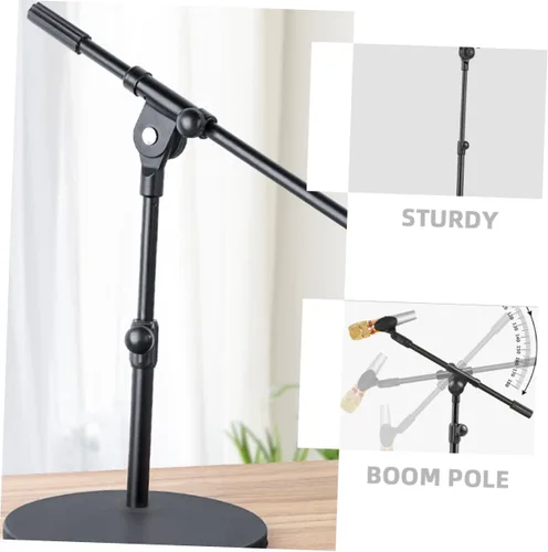 Vista 2 de PRETYZOOM Extensión telescópica de brazo de micrófono de poste de brazo de metal accesorio de soporte de micrófono con adaptador de cabeza