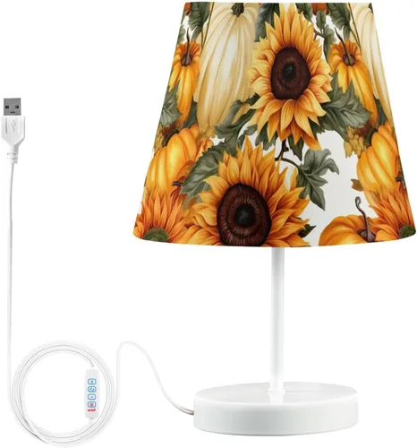 Vista 13 de ODAWA Desk Lamp Dimmable Vintage Seashell Blue Bedroom Lamps with USB Ports Table Lamps for Bedroom