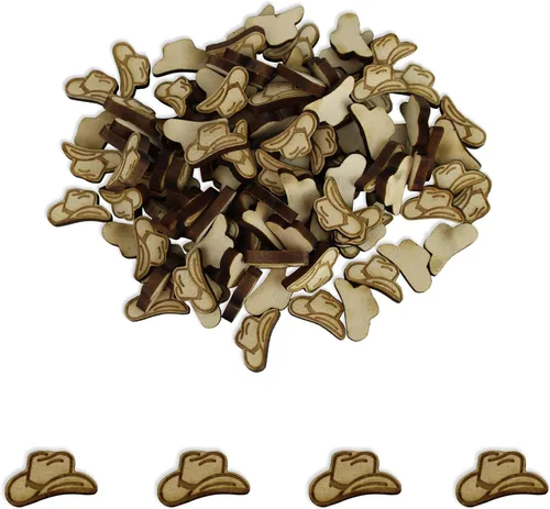 Vista 22 de Confeti – Madera grabada – Decoración rústica de madera para boda, decoración de mesa de fiesta (comer, beber y casarse)