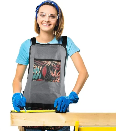 Vista 6 de Garden Apron Oxford Cloth Work Apron With Pockets Adjustable Heavy Duty Tool Apron for Men & Women