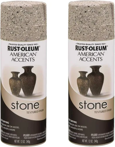 Vista 6 de Rust-Oleum 7992830 Stone Creations - Pintura en aerosol, 12 onzas, piedra gris Gris (Gray Stone)