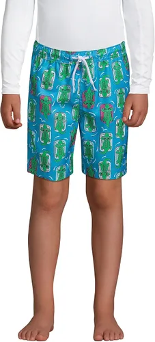 Vista 2 de Lands' End Traje de baño con estampado para niños, Flotadores Turquoise Gator, 14-16