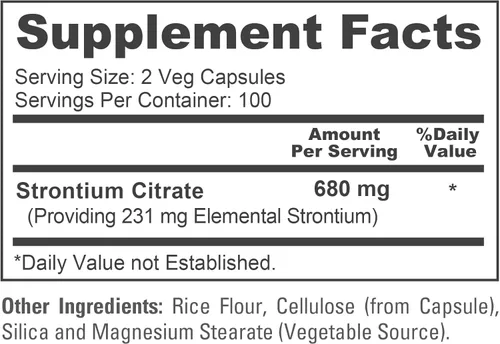 Vista 4 de NusaPure Citrato de estroncio - Apto para vegetarianos/veganos, sin OMG - 680 mg 200 cápsulas