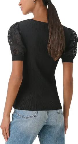 Vista 3 de Karl Lagerfeld Paris Suéter deportivo suave de manga corta para mujer