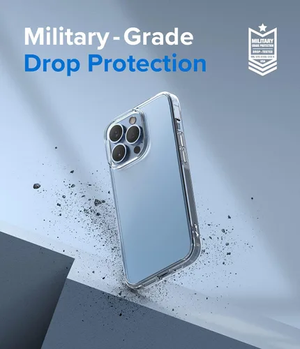Vista 4 de Ringke Fusion funda compatible con iPhone 13 Pro Max, dura, minimalista, no se amarillenta, parte trasera transparente, con bordes protectores