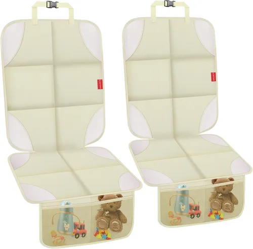 Vista 8 de Protector de asiento de coche, protectores de asiento de coche con acolchado grueso sin huellas Beige