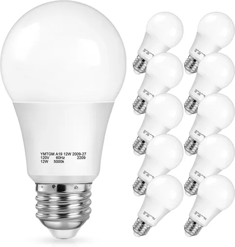 Vista 6 de SHINE HAI Bombillas con sensor de luz del atardecer al amanecer, bombillas LED A19 de 12 W de encendido y apagado automático, 1200 lúmenes, base