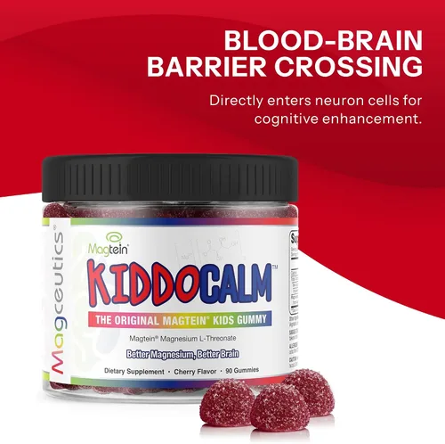 Vista 4 de KiddoCalm - Gomitas de magnesio Magtein L-treonato de magnesio para niños, concentración, calma, sueño, atención y apoyo a la salud cerebral