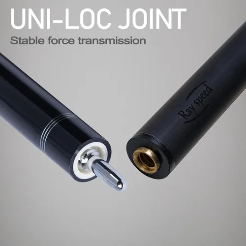 Vista 6 de Taco de Billar de Fibra de Carbono 12.5mm Punta Arcoíris Baja Deflexión Taco de Billar con Junta de Pin Uni-loc y Extensión Taco de Billar-20 oz