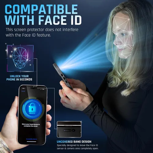 Vista 5 de TEMPRTEK+ 2 Pack para iPhone 14 Pro Protector de Pantalla de Privacidad, Vidrio Templado Antiespía, Resistencia a Rayaduras y Huellas Digitales