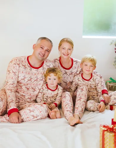 Vista 11 de VAENAIT BABY Infant Toddler Kids Adult Couple Family Matching Women Men Christmas Pjs Xmas Holiday Buffalo Plaid Pajama Set