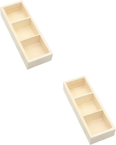 Vista 10 de 3 Compartment Wooden Tea Bag Organizer Holder for Countertop Storage