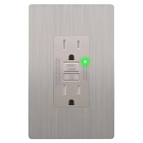 Vista 22 de LIDER GFCI Outlet 15Amp, autocomprobación resistente a manipulaciones Dorado