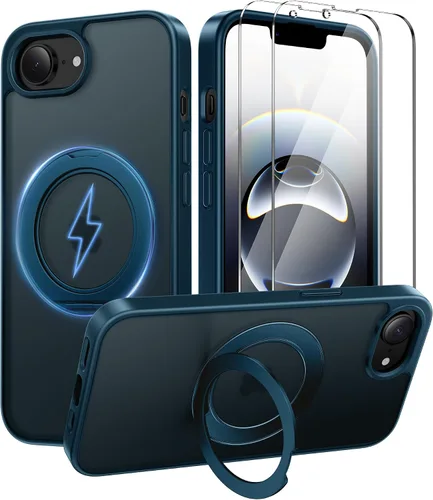 Vista 95 de Funda para iPhone 11, funda magnética con función atril [protección de grado militar] y [compatible con MagSafe], funda protectora delgada